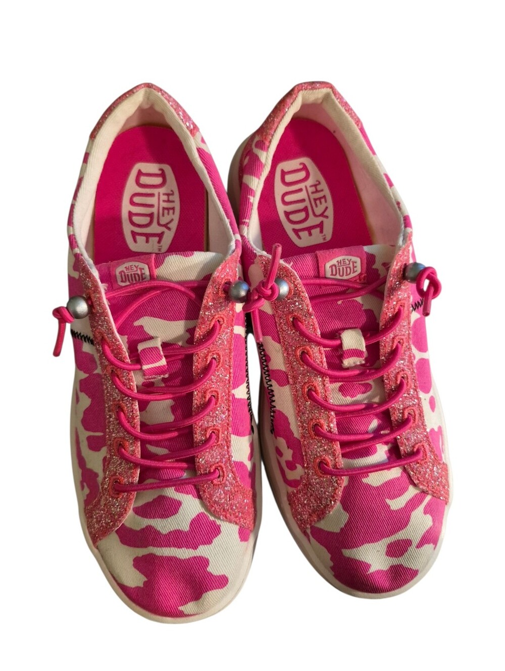 Hey Dude Womens Karina Cow glitter Shoes